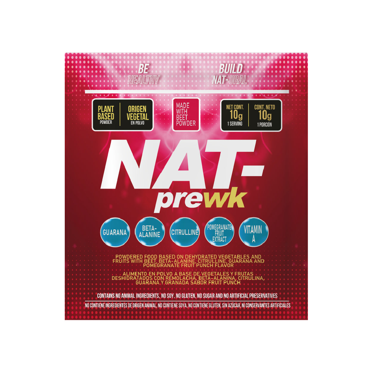 NAT Pre Work Out 15 sobres / 10 grs c/u